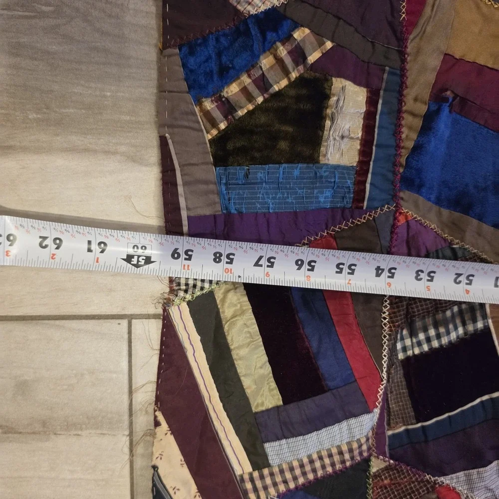 OOAK antq/vtg crazy quilt top  60x64( Unfinished )